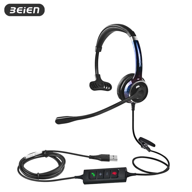 Over-ear Wired Usb Office Headset With Mic Noise Cancelling