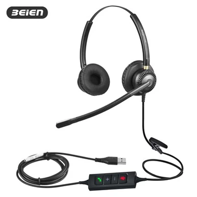 Çift kulaklıklı ENC özellikli çağrı merkezi kulaklığını web seminerlerinde ku...