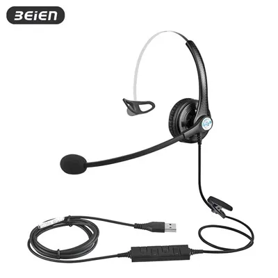 Çağrı Merkezleri için Kulak Monaural Kablolu USB Kulaklık