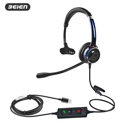 Mikrofon gürültüsü ile kablolu USB C kulaklıklar